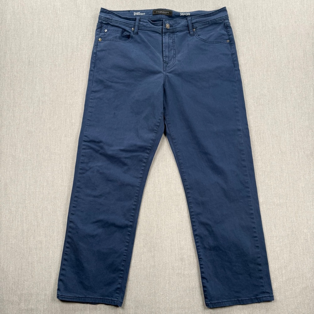 Liverpool Relaxed Straight Pants‎ Mens 36x30 Blue Twilight LGR301DC3D Stretch